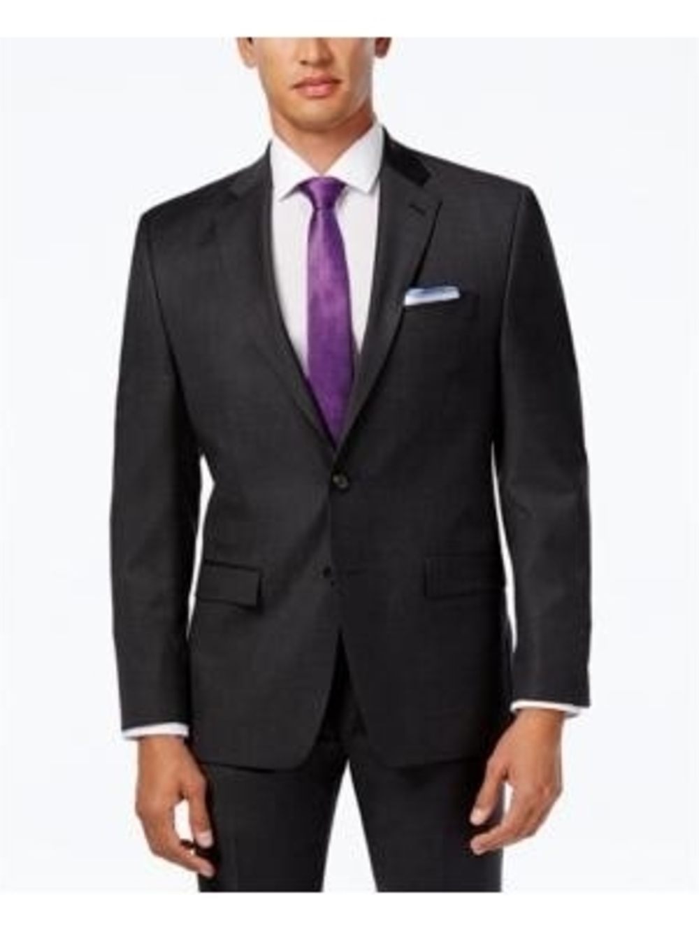 Lauren Ralph Lauren Solid Ultraflex Classic-Fit Wool Jacket - Charcoal